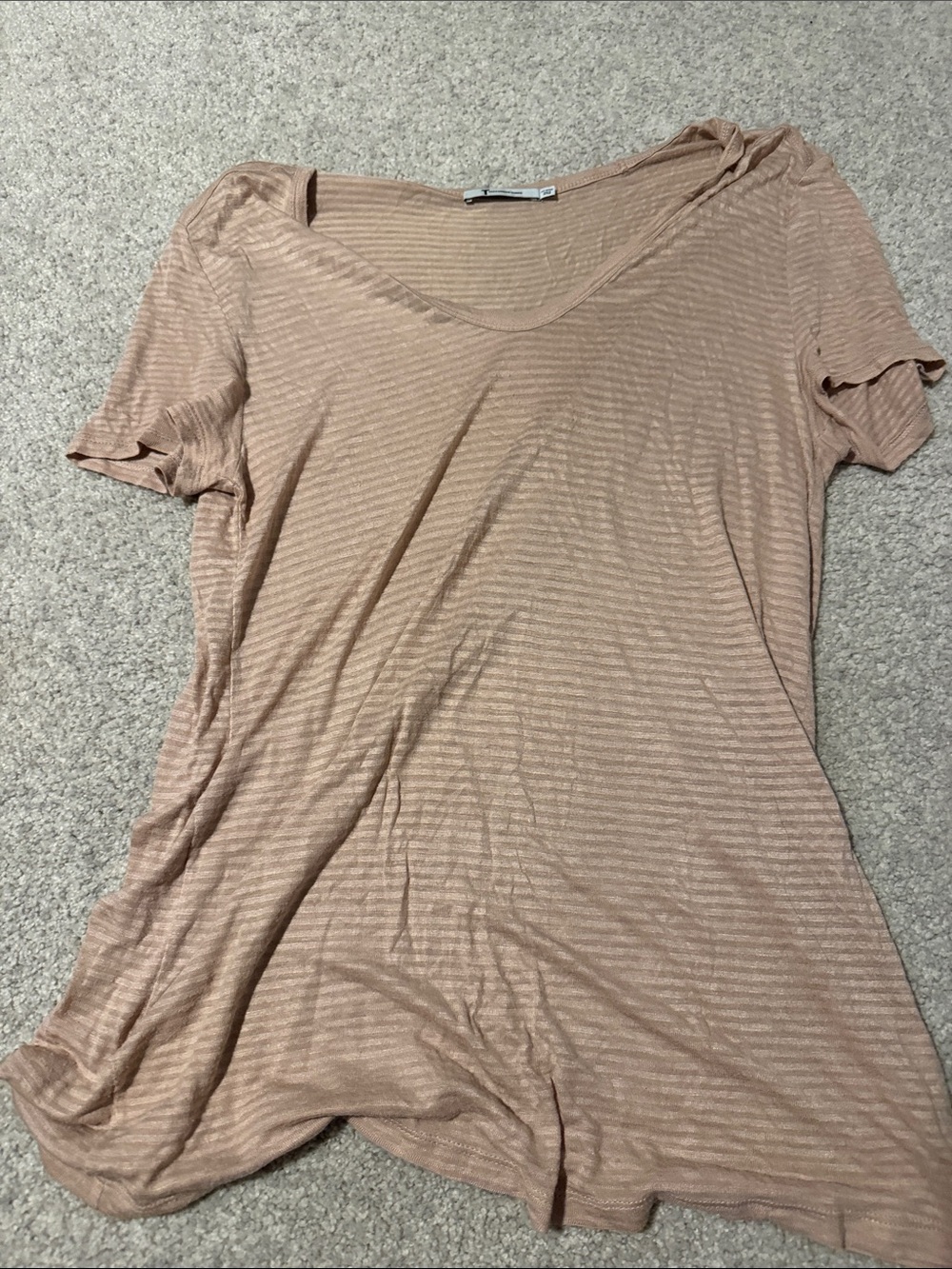 Alexander Wang Dusty Rose Short-Sleeve V-Neck Tee